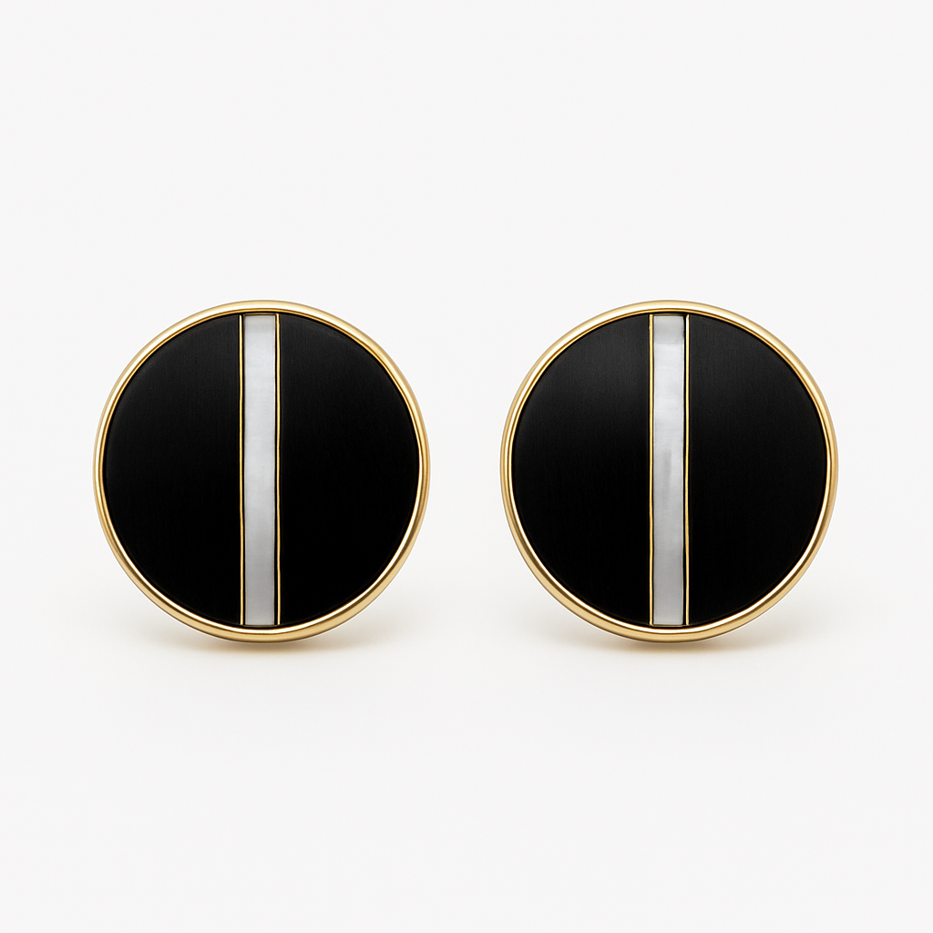 Sash Studs - Gold, Ebony & Mother-of-Pearl Studs