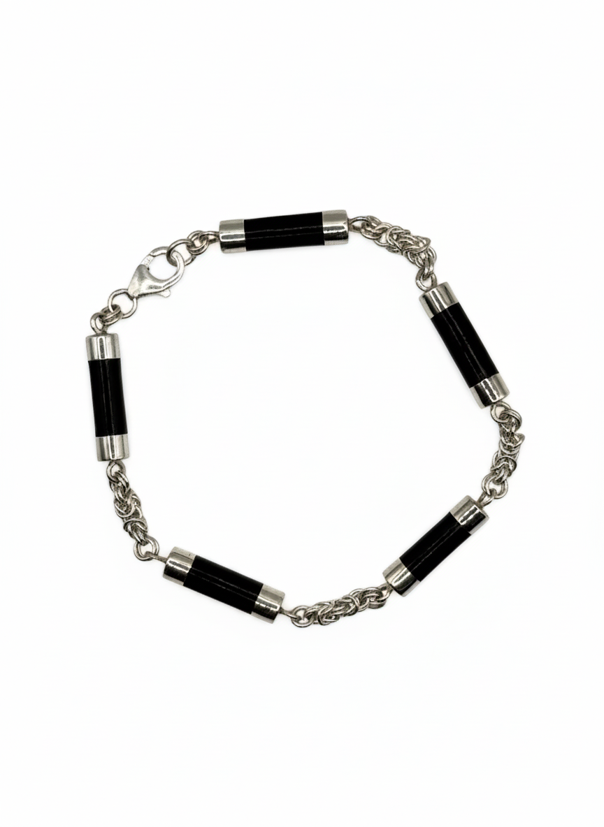 Ebon Line - Ebony & Silver Bracelet