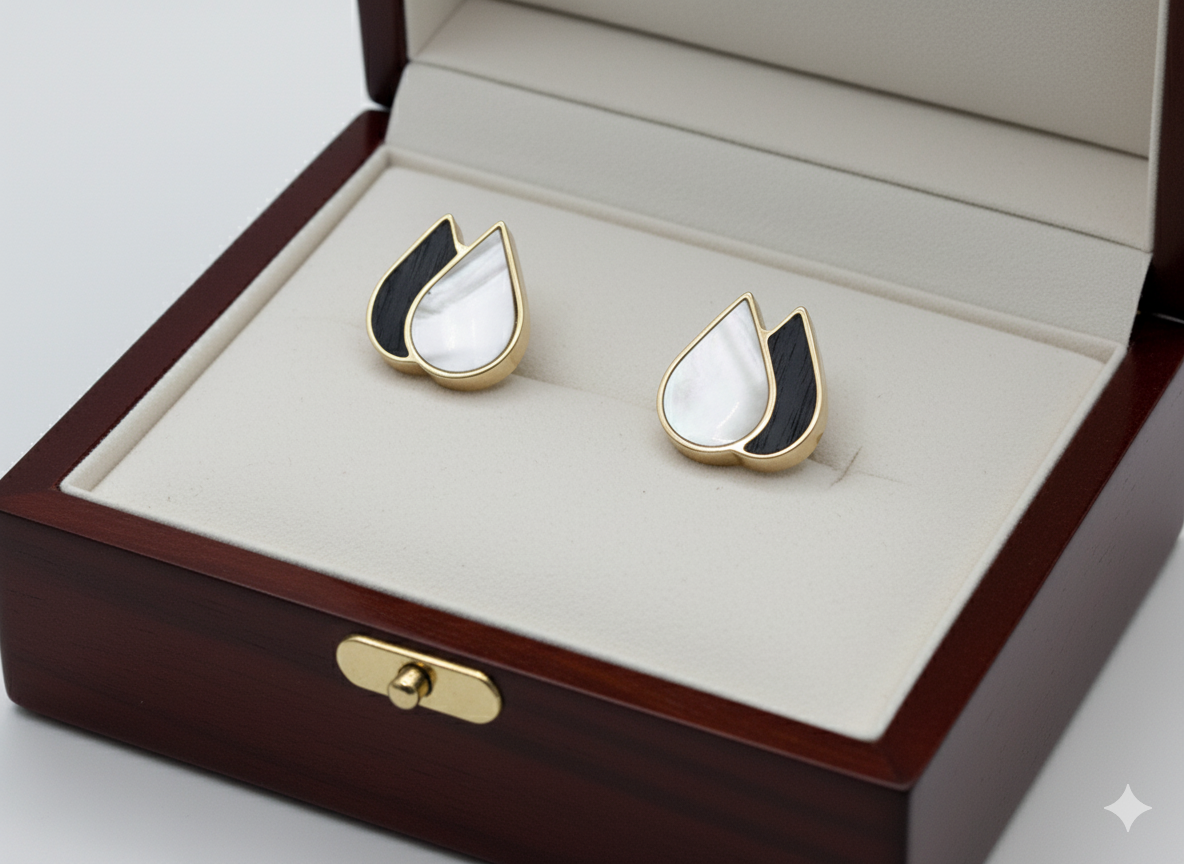 Ebon Bloom - Gold, Ebony & Mother-of-Pearl Stoods