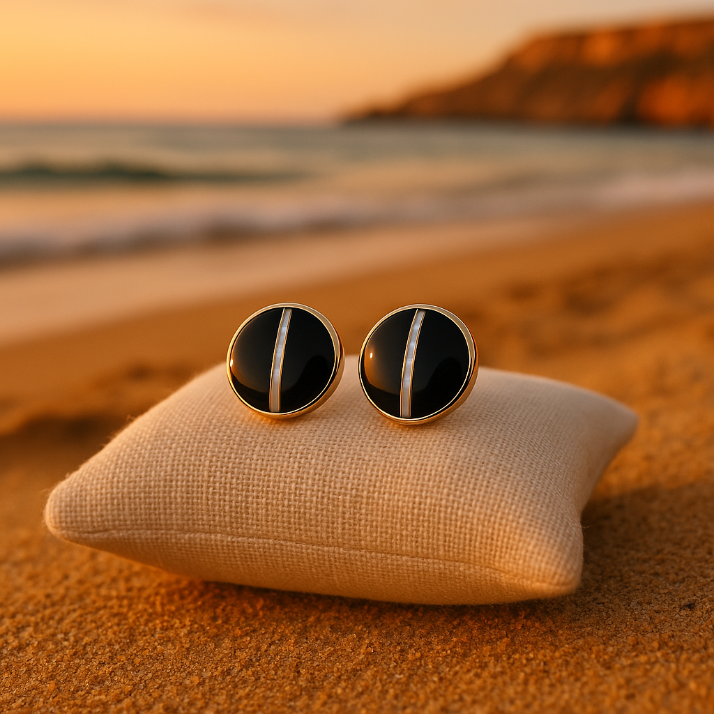 Sash Studs - Gold, Ebony & Mother-of-Pearl Studs