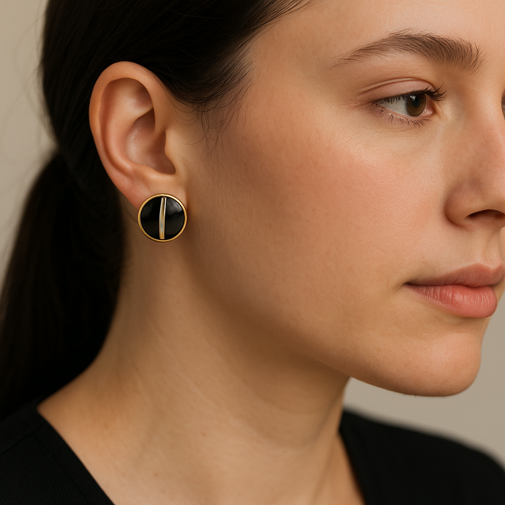 Sash Studs - Gold, Ebony & Mother-of-Pearl Studs