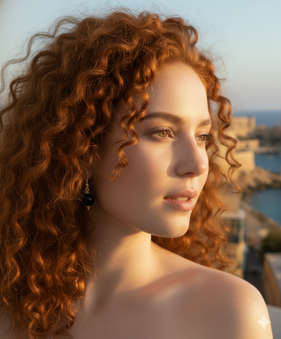 Noir Orb - Onyx & Gold Earrings