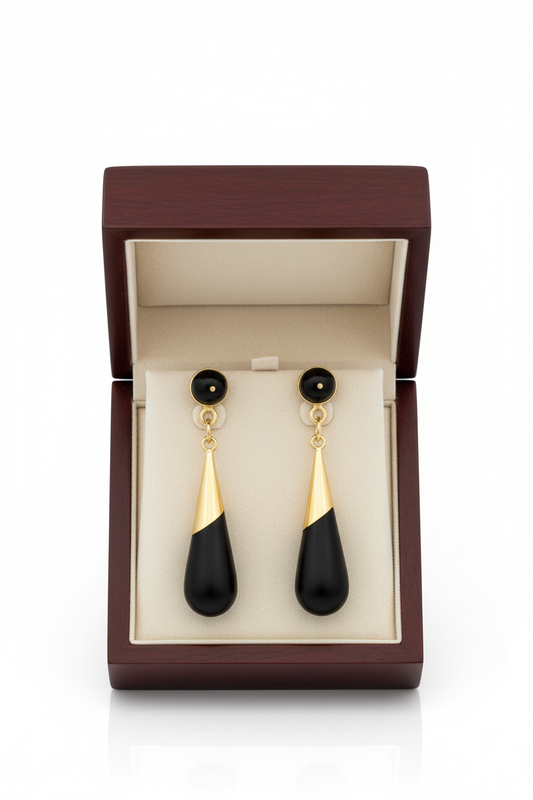 Lagrimas Negras (Black Tears) - Gold & Ebony Earrings