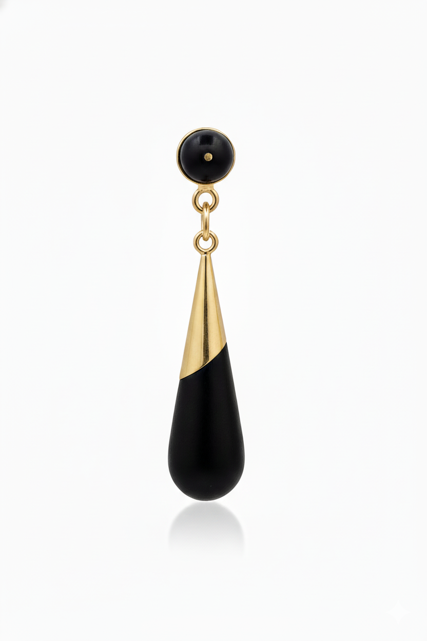 Lagrimas Negras (Black Tears) - Gold & Ebony Earrings