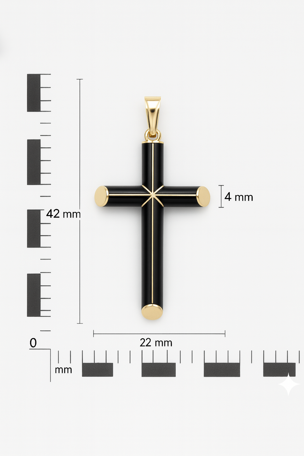 Auric Noir Cross – Ebony and Gold cross pendant