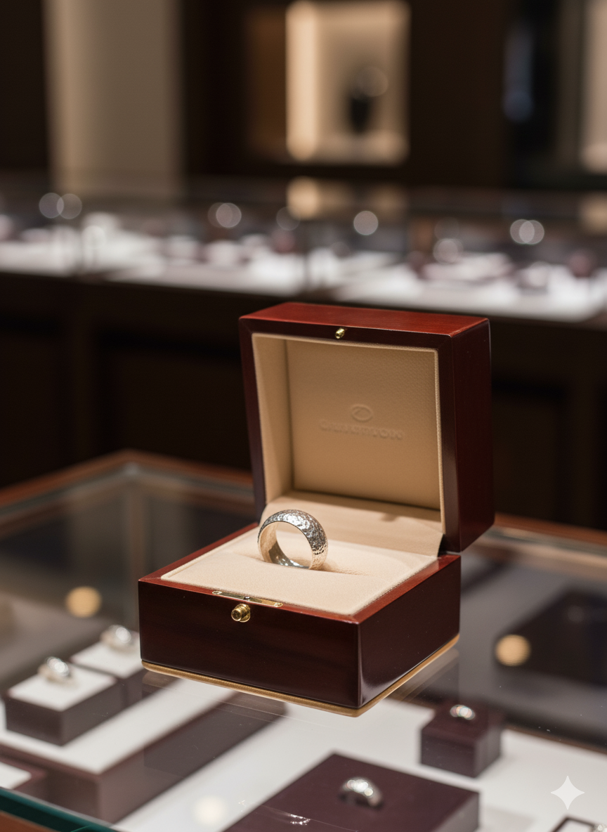 Hammered Band - Hand hammered silver ring