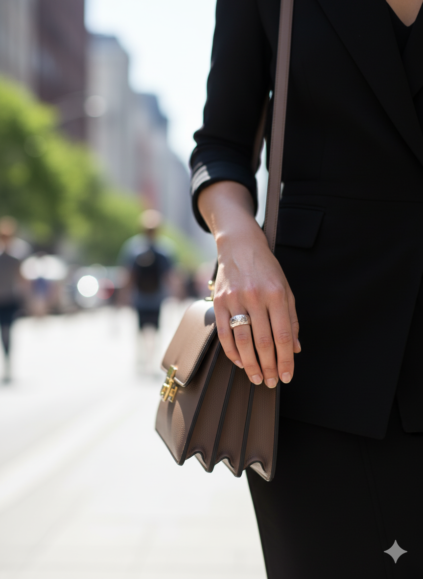 Hammered Band - Hand hammered silver ring