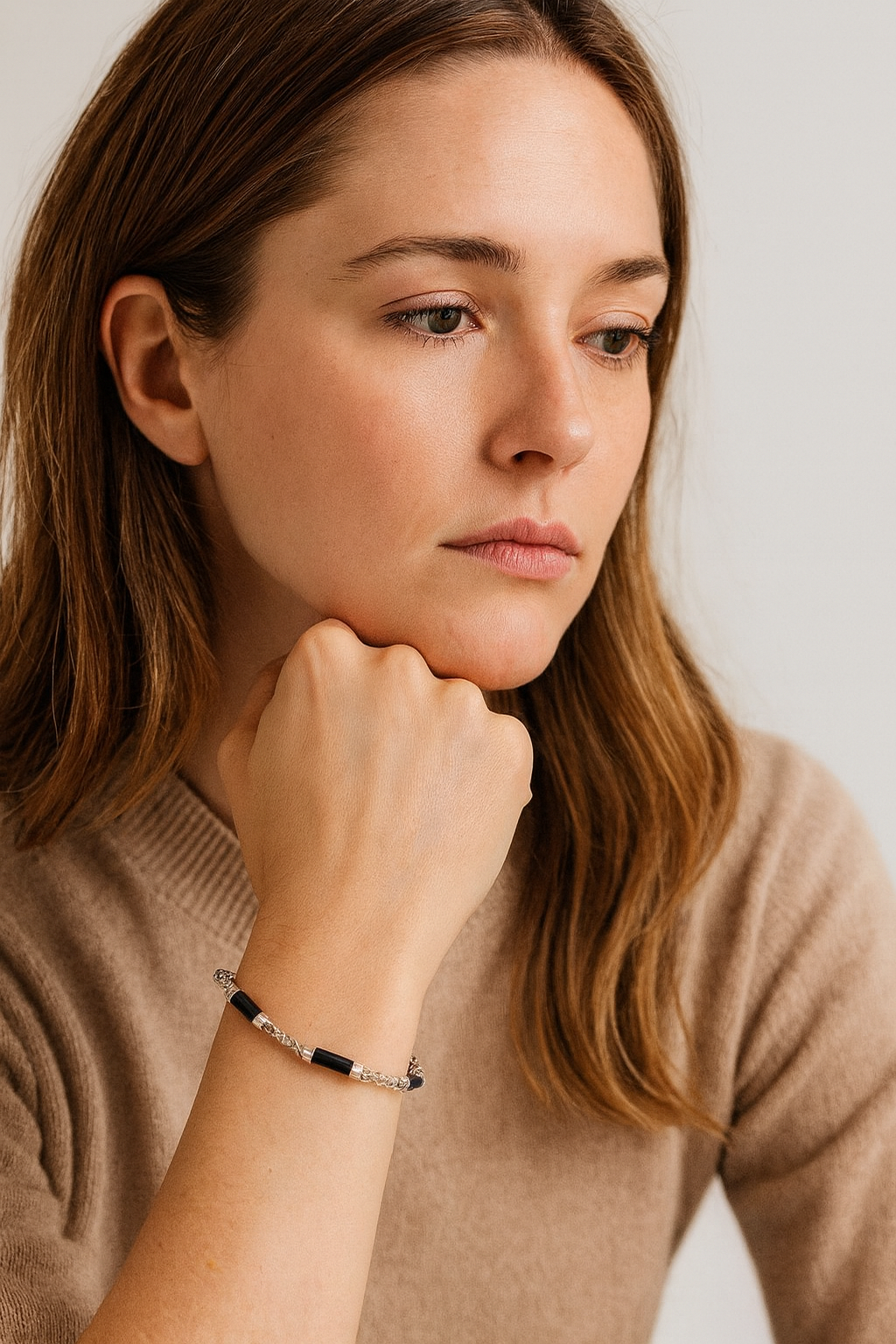 Ebon Line - Ebony & Silver Bracelet