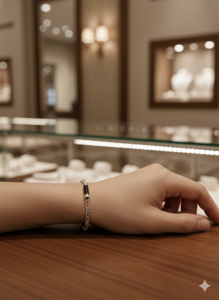 Ebon Line - Ebony & Silver Bracelet