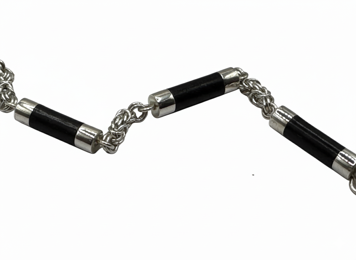 Ebon Line - Ebony & Silver Bracelet
